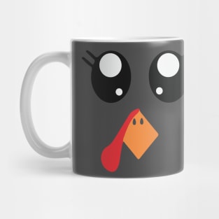 Funny Cute Happy Merry Thanksgiving turkey face Mug